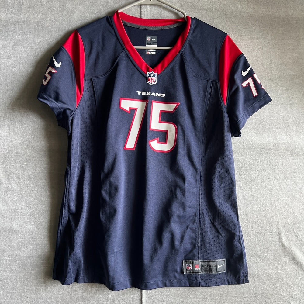 Houston Texans‎ Wilfork #75 Jersey XL Women's Nike NFL On Field Blue Red - Picture 2 of 12